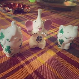 Irish elephant salt and pepper shakers.